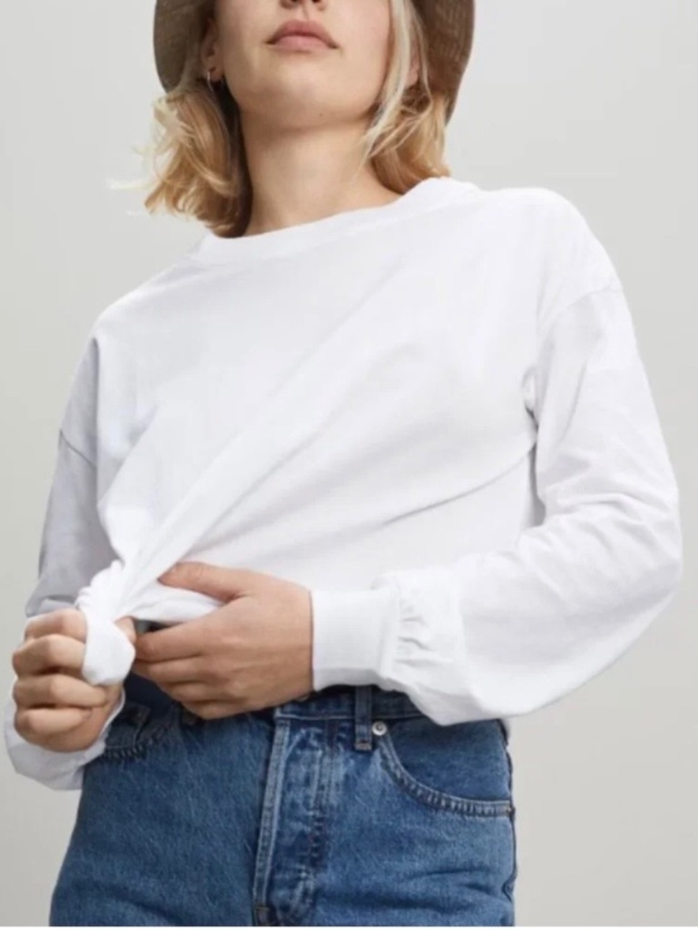 Everlane the organic cotton long sleeve tee NWOT